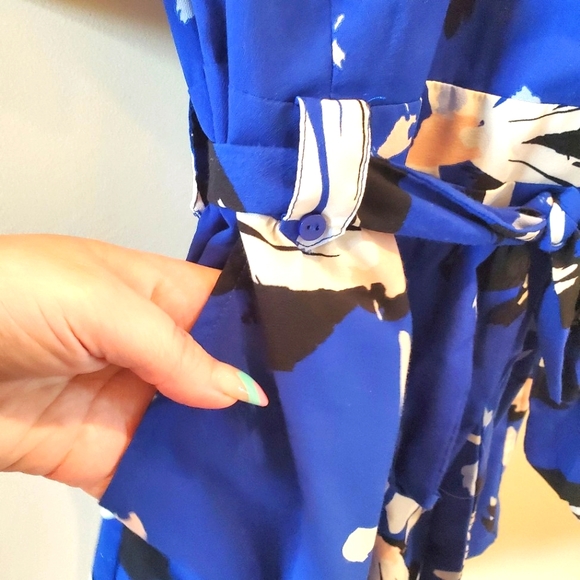 Lovely Dahlia Floral Royal Blue Romper (6) - Picture 5 of 9